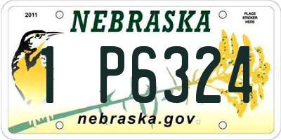NE license plate 1P6324