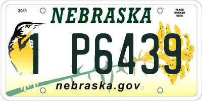 NE license plate 1P6439