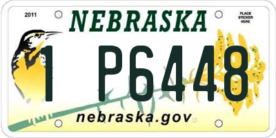 NE license plate 1P6448