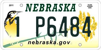 NE license plate 1P6484