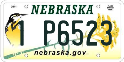 NE license plate 1P6523
