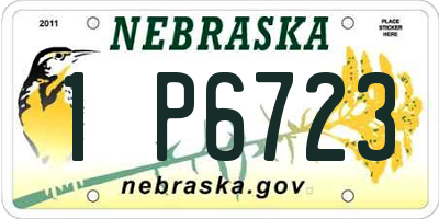 NE license plate 1P6723