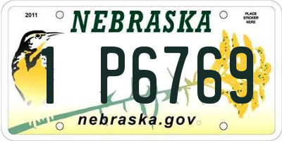 NE license plate 1P6769