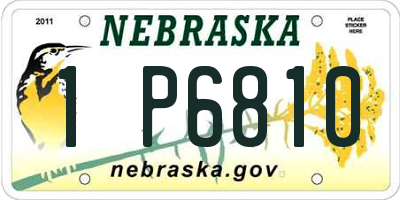 NE license plate 1P6810