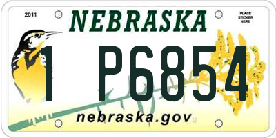 NE license plate 1P6854