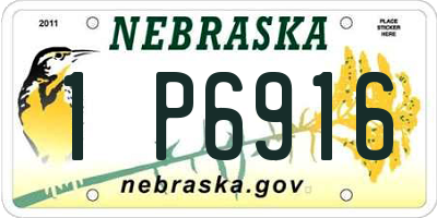 NE license plate 1P6916