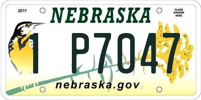 NE license plate 1P7047