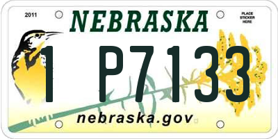 NE license plate 1P7133