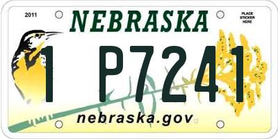 NE license plate 1P7241