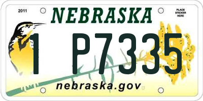 NE license plate 1P7335