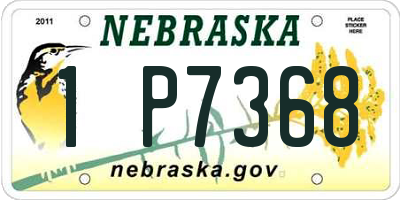 NE license plate 1P7368