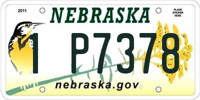 NE license plate 1P7378