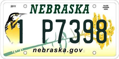 NE license plate 1P7398