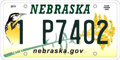 NE license plate 1P7402