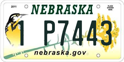 NE license plate 1P7443
