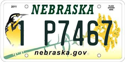 NE license plate 1P7467