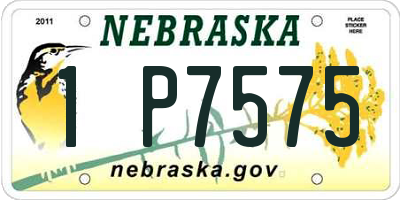 NE license plate 1P7575