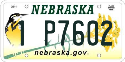 NE license plate 1P7602
