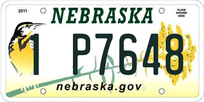 NE license plate 1P7648