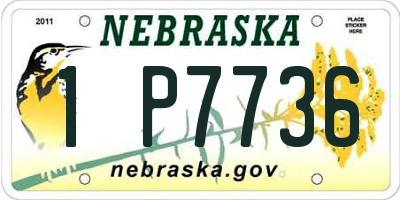 NE license plate 1P7736