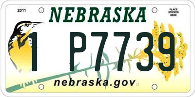 NE license plate 1P7739