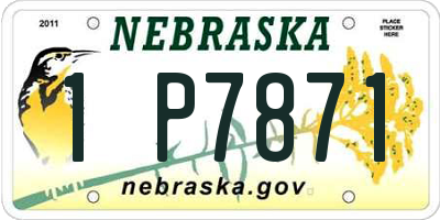 NE license plate 1P7871