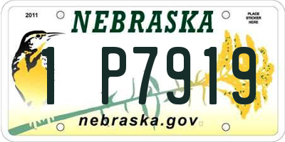 NE license plate 1P7919