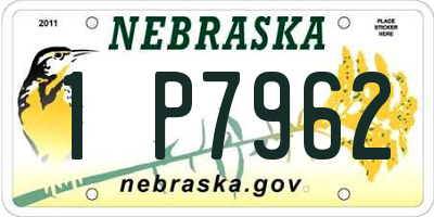 NE license plate 1P7962