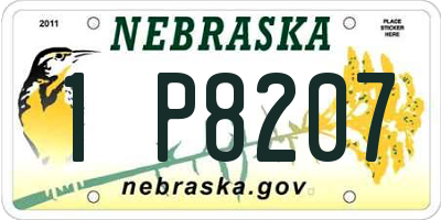 NE license plate 1P8207