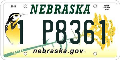 NE license plate 1P8361