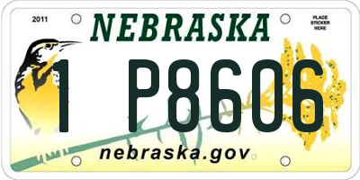 NE license plate 1P8606