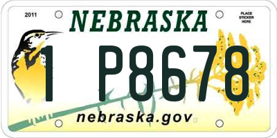 NE license plate 1P8678