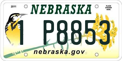 NE license plate 1P8853