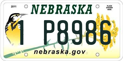 NE license plate 1P8986