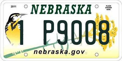NE license plate 1P9008