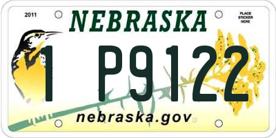 NE license plate 1P9122