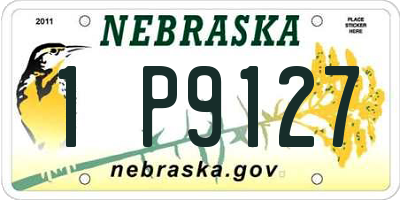 NE license plate 1P9127