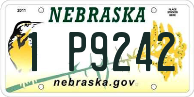 NE license plate 1P9242