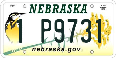 NE license plate 1P9731