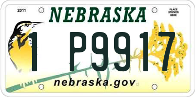 NE license plate 1P9917