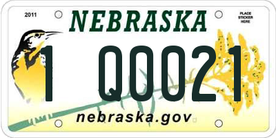NE license plate 1Q0021