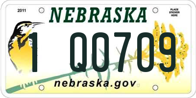 NE license plate 1Q0709