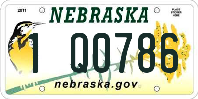 NE license plate 1Q0786
