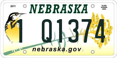 NE license plate 1Q1374