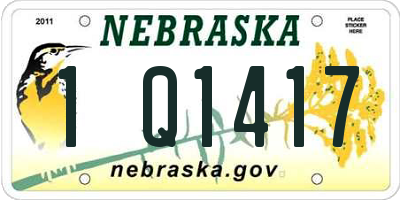 NE license plate 1Q1417