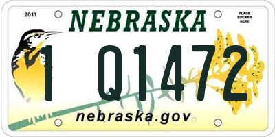 NE license plate 1Q1472