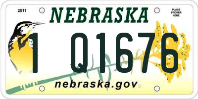 NE license plate 1Q1676