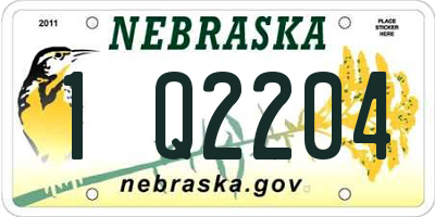 NE license plate 1Q2204
