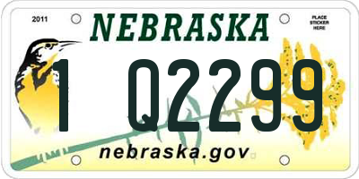 NE license plate 1Q2299