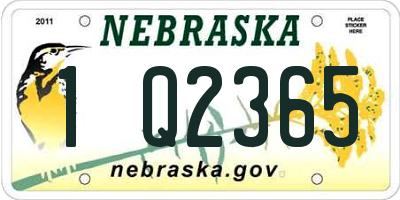 NE license plate 1Q2365